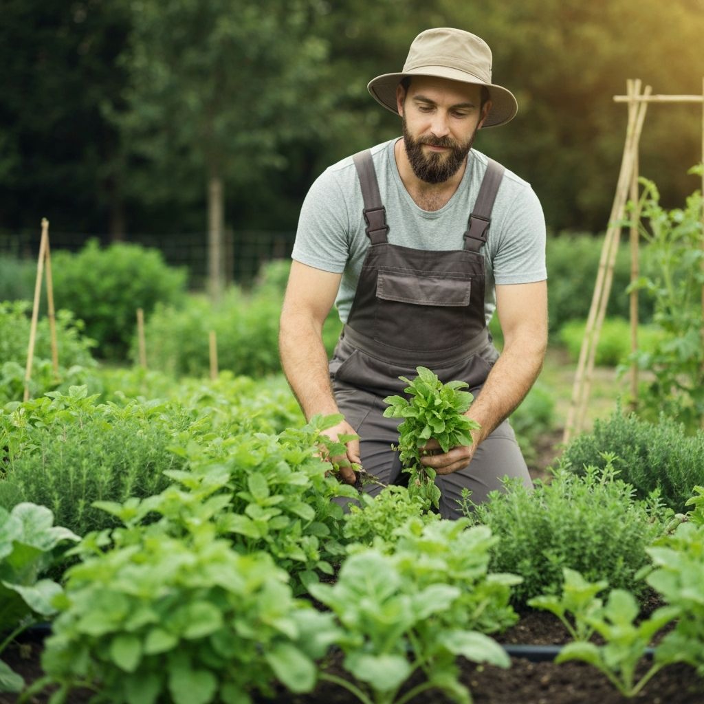 Man engaged in gardening activity